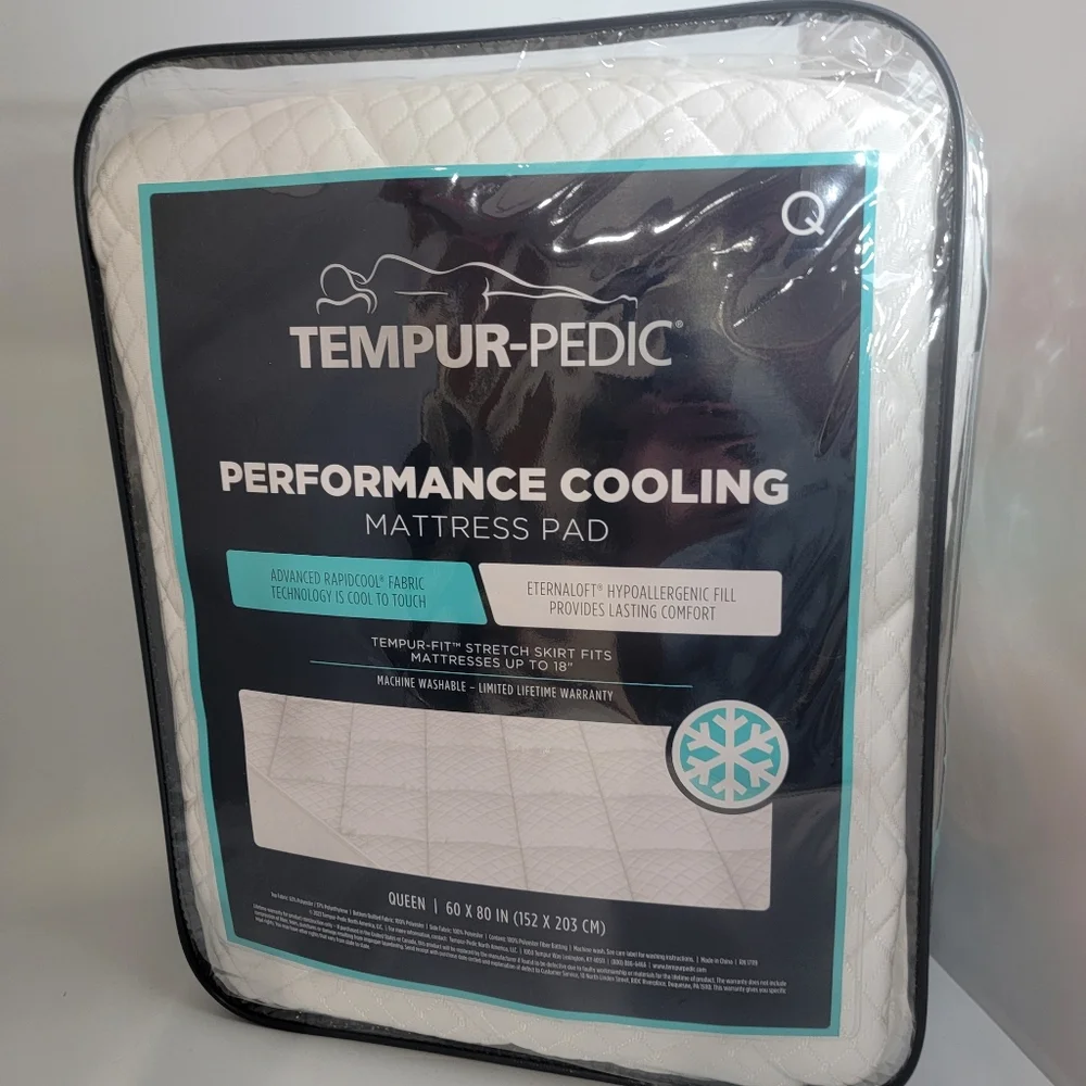 TEMPUR-PEDIC Performance Cooling Mattress Pad Stretch Skirt Size: QUEEN
